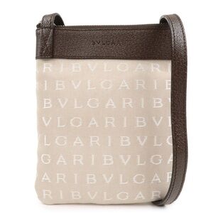 Bulgari Brown and Cream logo mania canvas Bag